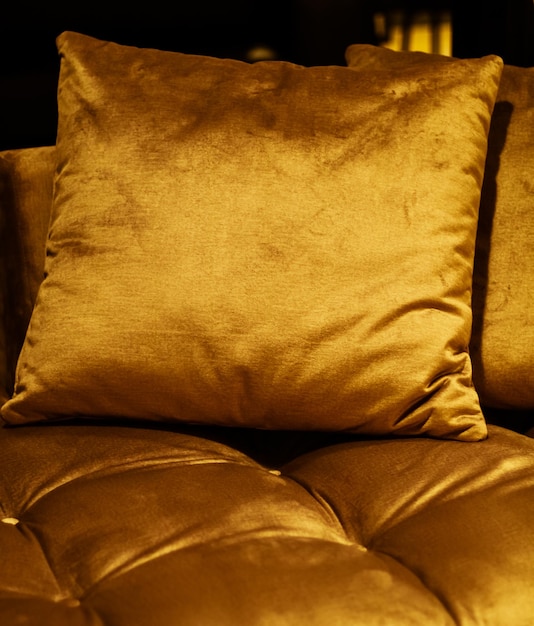 Home decor interior design and luxury furniture background sofa and pillow detail