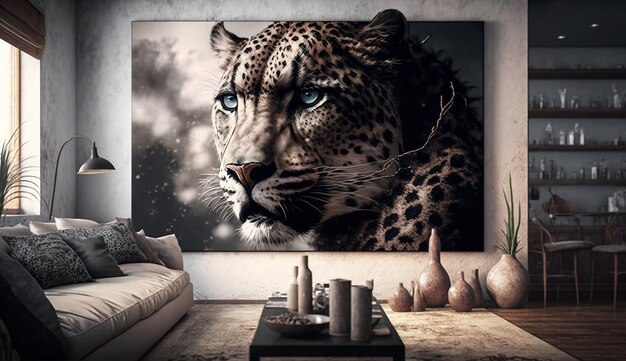 Home decor living room modern wall art interior design AI Generated image