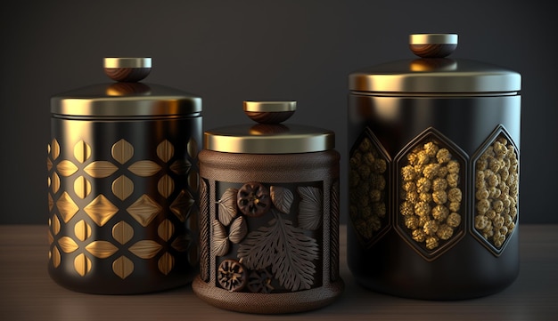 Home decor modern farmhouse canisters sets pictures AI Generated image