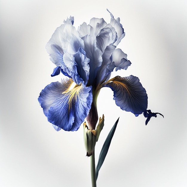 家の装飾ウォールアート青いアイリスの花インテリア デザイン AI 生成アート
