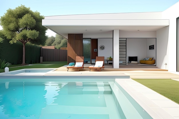 Home design with a comfortable minimalist swimming pool