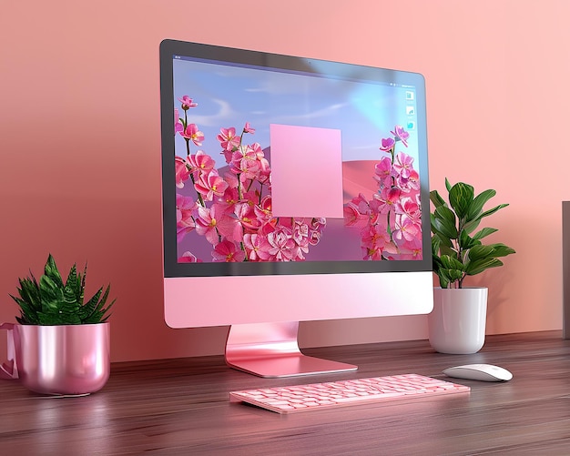 A home desktop computer monitor stands on a table