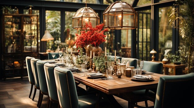 Photo home dining room loveliness decorated with brass and velvet