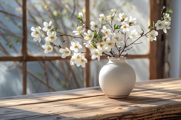 家 の 優雅 さ と シンプル さ の 間 に 花瓶 を 飾っ て いる 白い フレーム