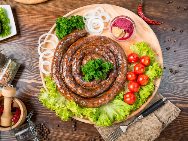 Home fried sausage, Tasty and healthy food