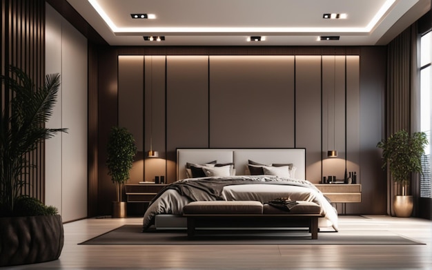 Home or hotel room with luxury modern concept