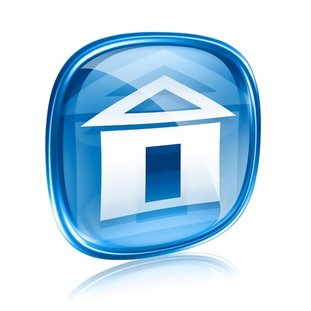 home icon blue glass