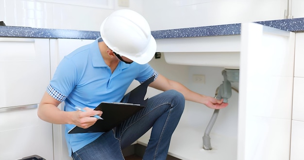 Home inspector check water leakage