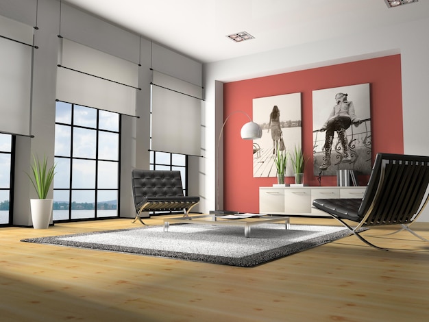 Home interior 3D rendering