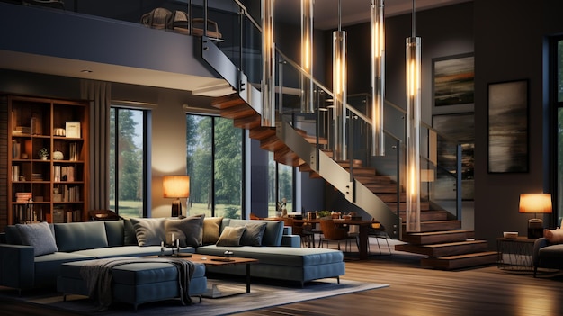 home interior concept HD 8K wallpaper Stock Photographic Image