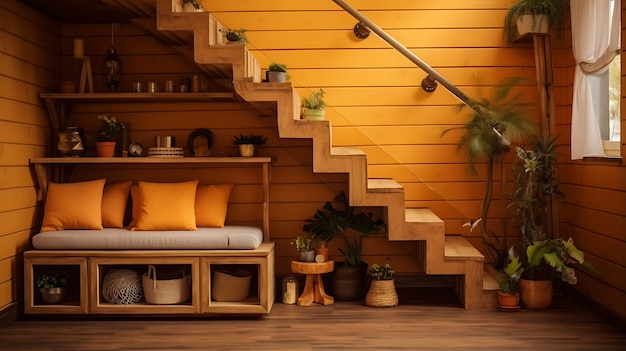 Photo home interior design stairs generative ai