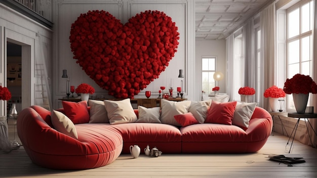 Photo home interior design for valentine day