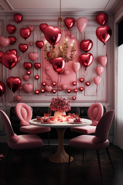 Photo home interior design for valentine day