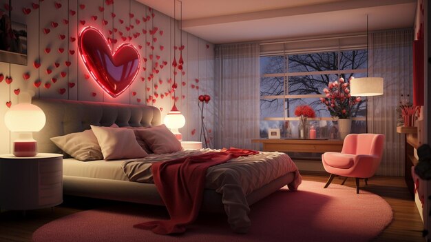 Photo home interior design for valentine day