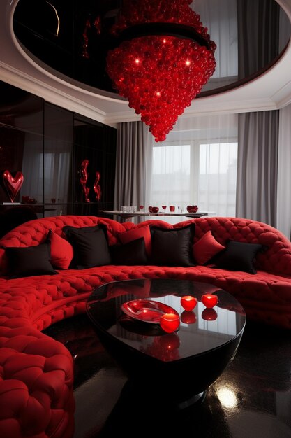 Home interior design for Valentine day