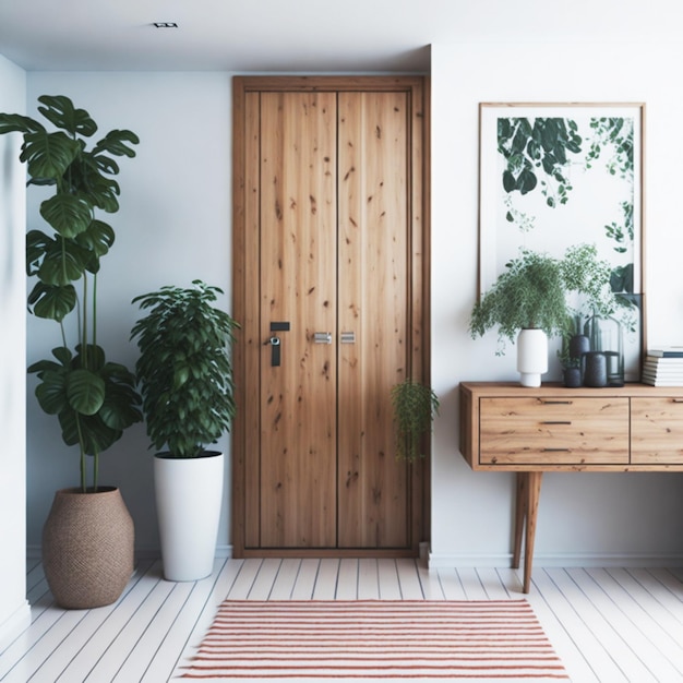 Photo home interior design wooden door