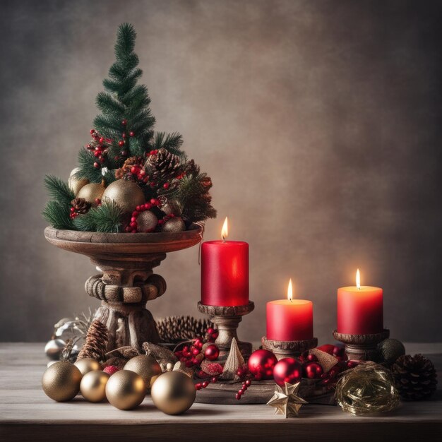 Дом украшен рождественскими украшениями и подарочными коробками, а также легким украшением свечами