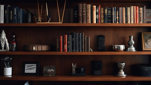 a home library wall