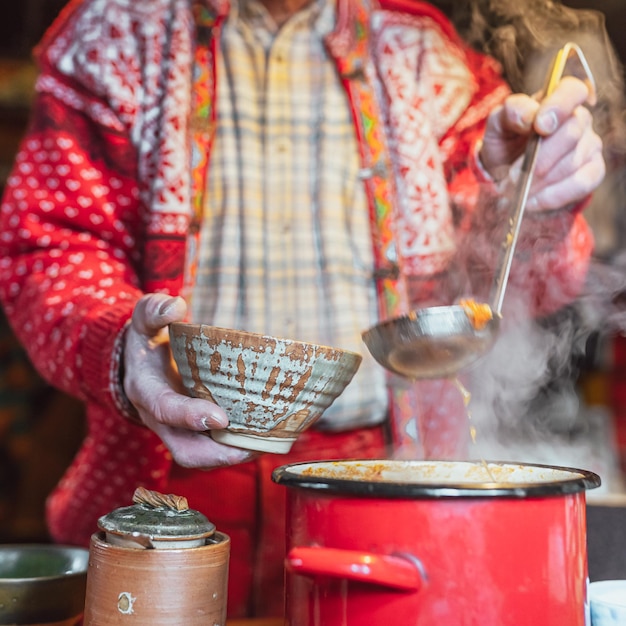 Home life in village as it is ethnic polish food cooked at\
home