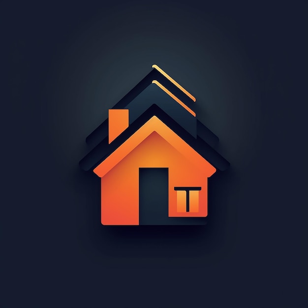 Home logo Real estate logo 3d house logo dark background