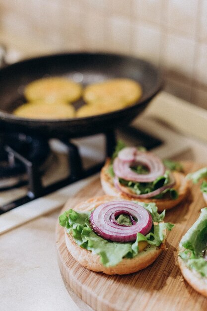 Home made fresh burgers