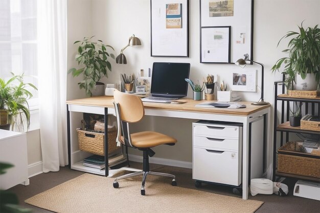 Photo home office setups or remote workspaces