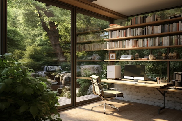 Home offices overlooking the garden