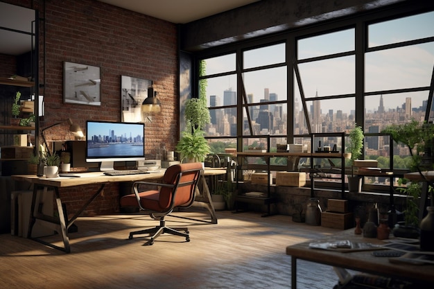 Home offices with industrial decor