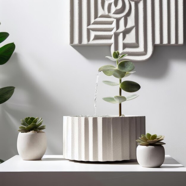 home plant on a white table