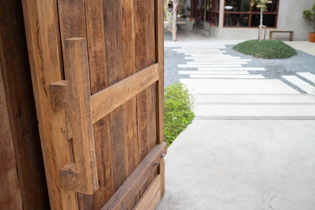 Home plants in wooden architecture