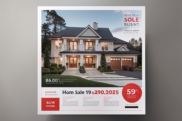 Home sale business social media post square flyer banner template