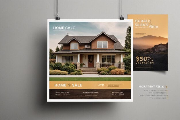 Home sale business social media post square flyer banner template