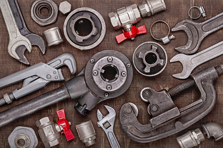 Photo home set of plumbing tools for repair