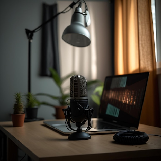 Home studio podcast interior