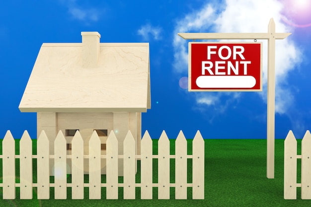 Home Te Huur Bord met Prachtig Houten Huis