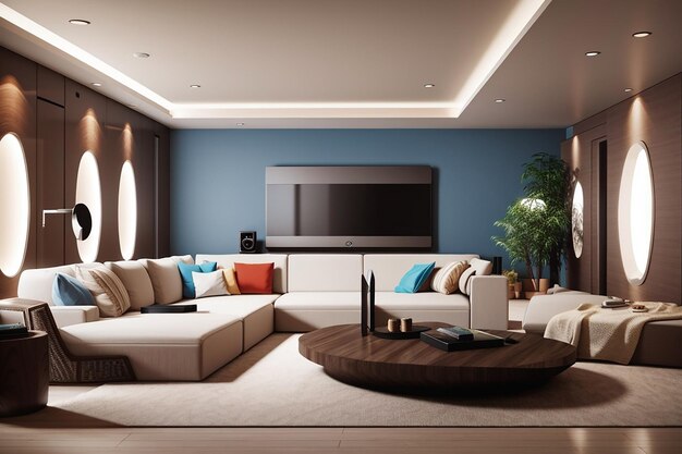 Home theater interior 3d design