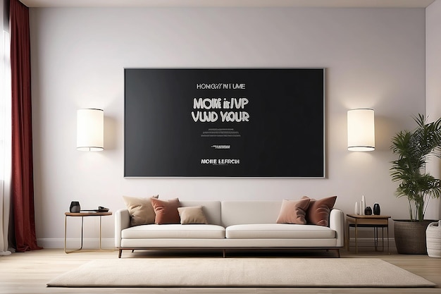 Home Theater Movie Poster Display Mockup met aanpasbare witte ruimte