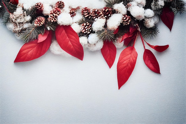 Home winter christmas composition on a blurred background