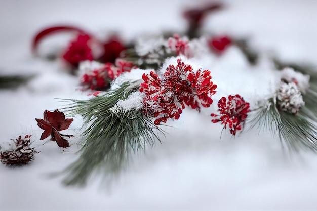 背景をぼかした写真のホーム冬クリスマス組成