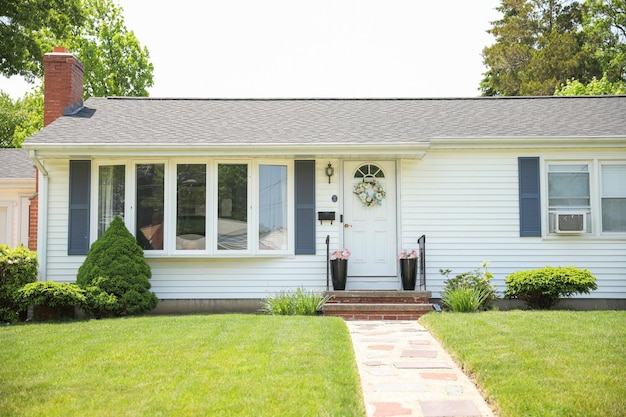 Photo a home with a front door and a front door that says'home'on it