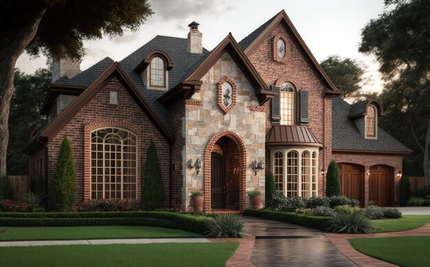 A home with a large front porch and a large front porch