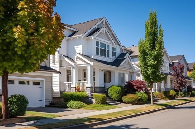 a home with a tree in the front yard