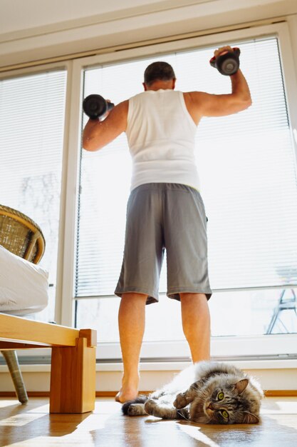 Home workout with pets