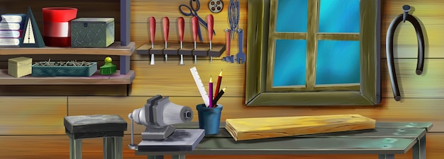 Иллюстрация домашней мастерской