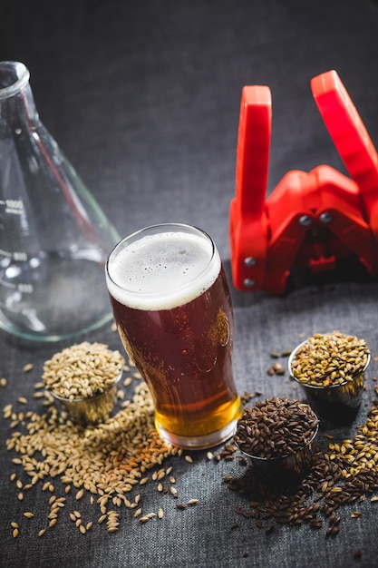 Homebrew Honey Brown Beer Verschillende gerst- en brouwapparatuur