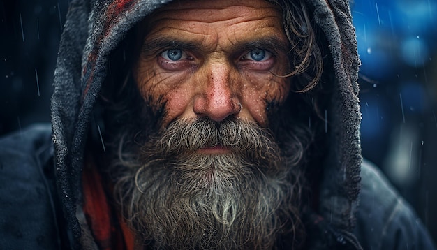 homeless person emotional editorial portrait photography