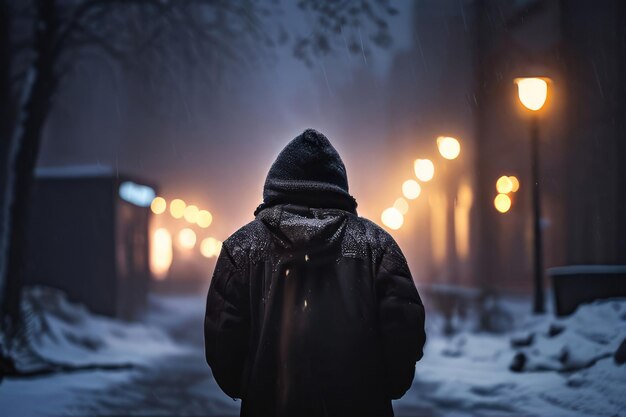 Photo homeless woman in the urban street