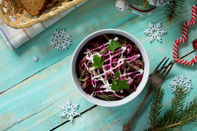 Homemade appetizer on a festive Christmas table