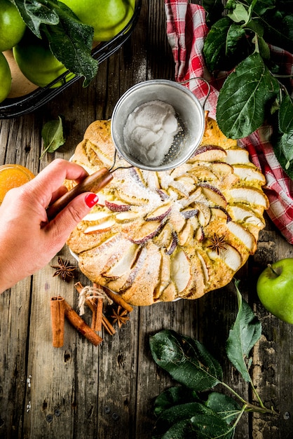 Homemade apple biscuit pie