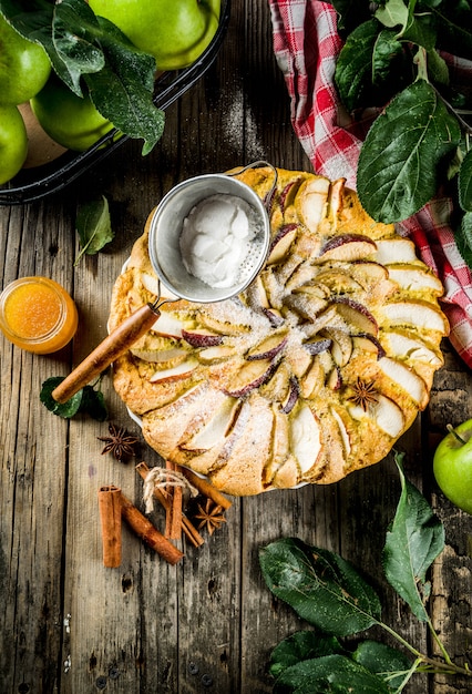 Homemade apple biscuit pie